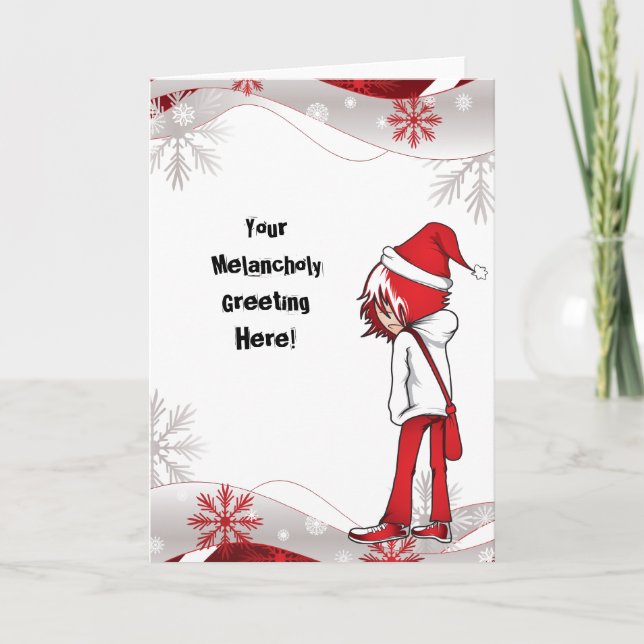 Cartão De Feriado Emo Kid (Frente)