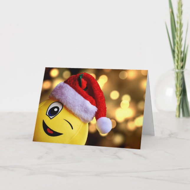 Cartão de Feriado Emoji de Natal (Frente)