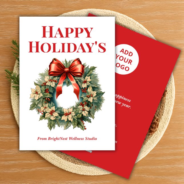 Cartão de Feriado Empresarial Elegante com Nome da (Criador carregado)