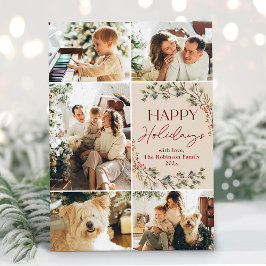 Cartão de Feriado Feliz de Foto, Rosa 5, Mínimo Es