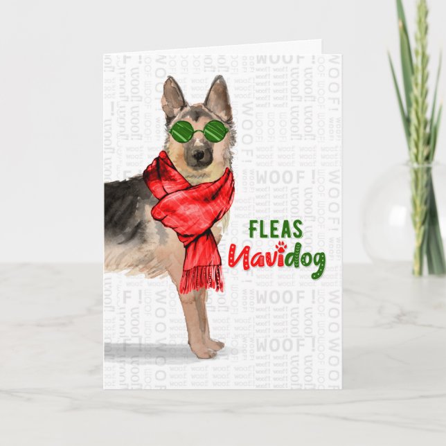 Cartão de Feriado Fleas NaviDOG (Frente)