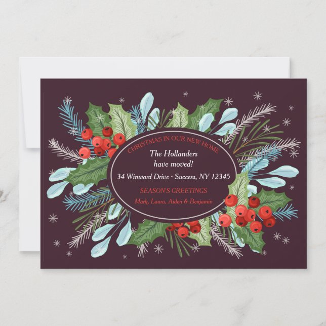 Cartão de Feriado Movido de Feriado de Feriado (Frente)