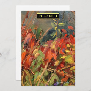 Cartão de Feriado Natural Vermelho Laranja