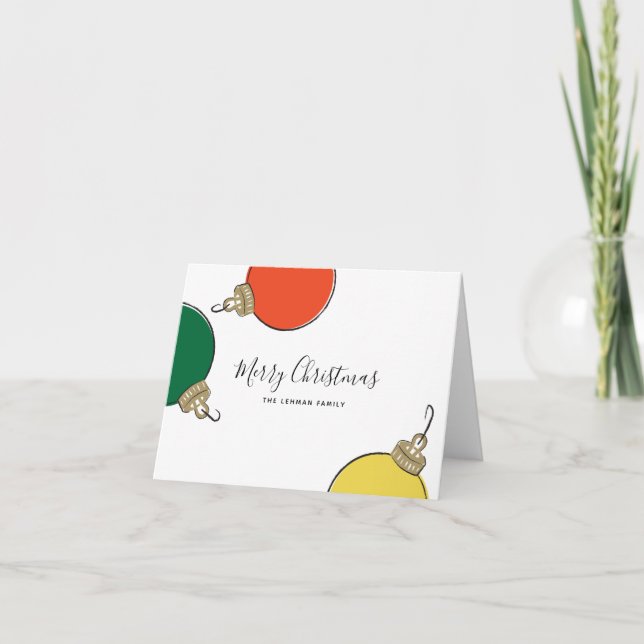 Cartão de Feriado para Enfeites de natal Retro (Frente)
