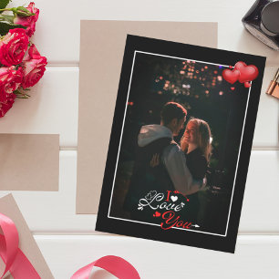 Cartão de Feriado para Fotos de casais Pretos Simp