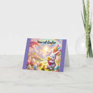 Cartão de Feriado para Páscoa Coelhinho 1rua Adorá