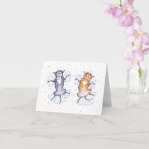 Cartão de feriado pitbull dos Snow Angels