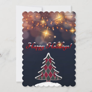 Cartão de Feriado Plano da Árvore de Natal Verific