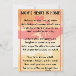 Cartão de Feriado Plano do Dia das Mães Coração em