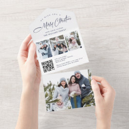 Cartão de Feriado QR de Saudação de Foto do Natal 