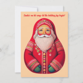 Cartão de Feriado Santa Claus Primitivo de Arte Fo