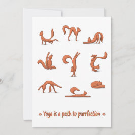 Cartão de Feriado Simples Cat Yoga