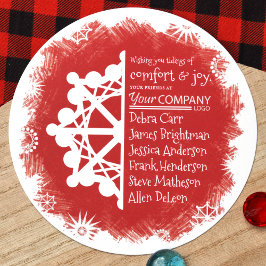 Cartão de Feriado Único Vermelho, Turquesa Branco