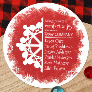 Cartão de Feriado Único Vermelho, Turquesa Branco