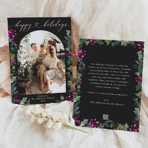 Cartão de Feriados Feliz da Folhagem Cor-de-Rosa E