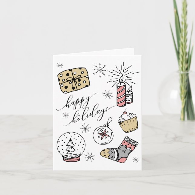 Cartão de Feriados Felizes Cachorros (Frente)