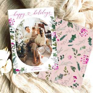 Cartão de Feriados Felizes de Foto da Família Míni