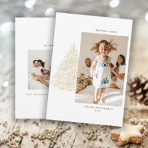 Cartão de Férias 2022 da Árvore de Natal Dourada