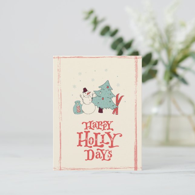 Cartão de Férias Antigo (Em pé/Frente)