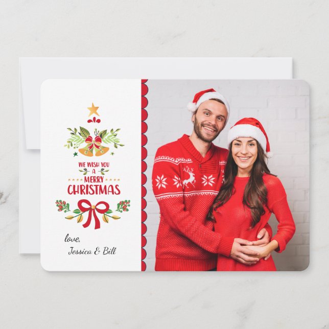Cartão de Férias com Foto de Sinais de Natal (Frente)