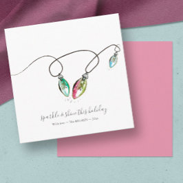 Cartão de Férias com Luzes de Natal Única