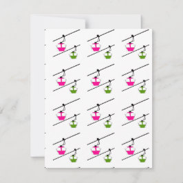 Cartão de férias cor-de-rosa e verde