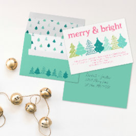 Cartão de Férias da Árvore de Natal feliz e Brilha