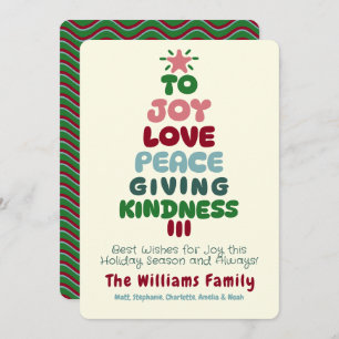 Cartão de Férias da Árvore de Paz Joy Love