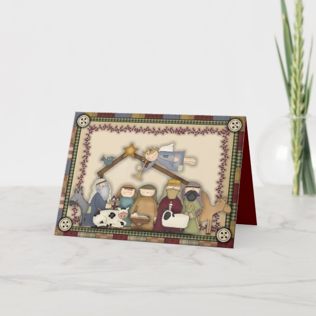 Cartão de Férias da Cena Natal (Frente)