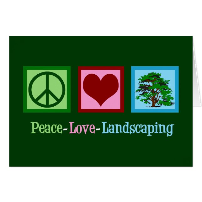 Cartão de Férias da Empresa Peace Love Landscaping (Frente Horizontal)