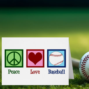 Cartão de Férias da Equipe de Baseball Peace Lov