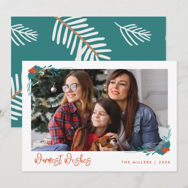 Cartão de Férias da Família de votos mais quentes (Frente/Verso)