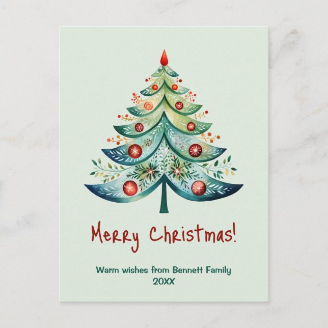 Cartão de férias da família Feliz Natal (Frente)