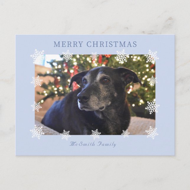 Cartão de Férias da Família Moderna Snowflake (Frente)