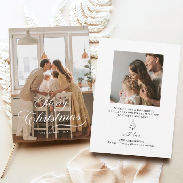 Cartão de Férias da Família Natal Elegante (Criador carregado)