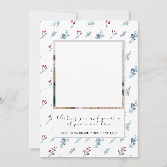 Cartão de férias da família Photo Collage do Natal (Verso)