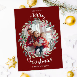 Cartão de Férias da Família Vermelha Feliz Natal