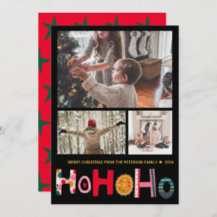 Cartão de Férias de 3 Fotografias com Saudação de