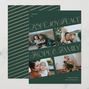 Cartão de férias de 4 fotos minimalista Chrismtas