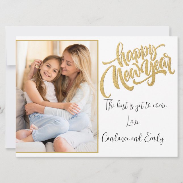 Cartão de Férias de Ano Novo com Foto (Frente)