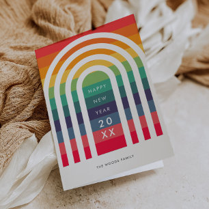 Cartão de Férias de Ano Novo do design Arco Modern