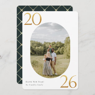 Cartão de Férias de Ano Novo do Dourado 2024