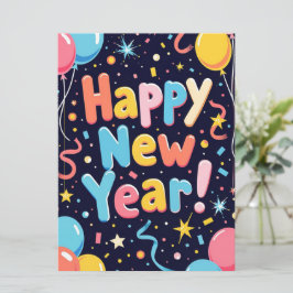 Cartão de Férias de Ano Novo Feliz