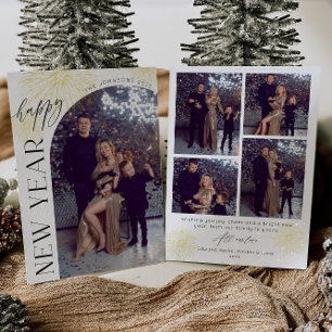 Cartão de Férias de Ano Novo Feliz com Foto em Arc