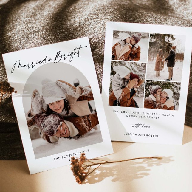 Cartão de Férias de Arch Casado e Brilhante (Criador carregado)