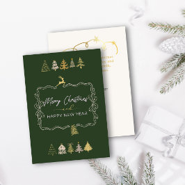 Cartão de Férias de Arco Festivo e Árvores Chic Do