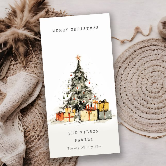 Cartão de Férias de Árvore de Natal Moderno, Desco (Criador carregado)