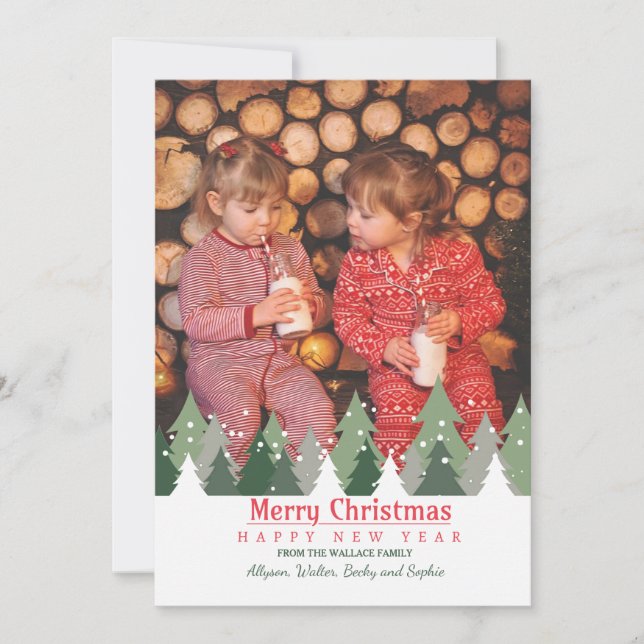 Cartão de Férias de Árvores de Natal (Frente)