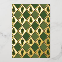 Cartão de Férias de Árvores de Pinheiro e Papel Al