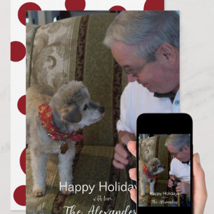 Cartão de Férias de Bolinhas Vermelha Simples